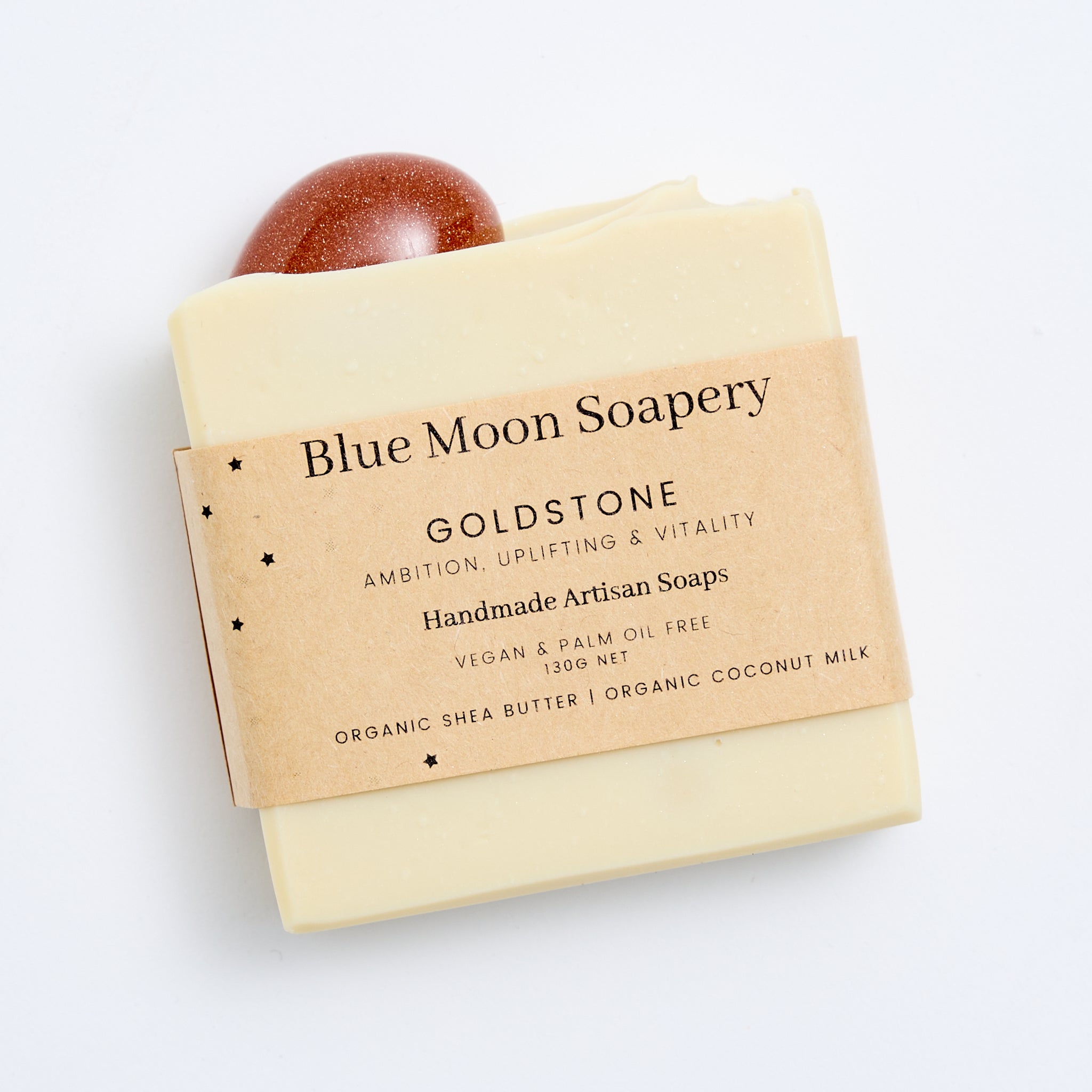 Blue Moon Soapery goldstone gemstone soap