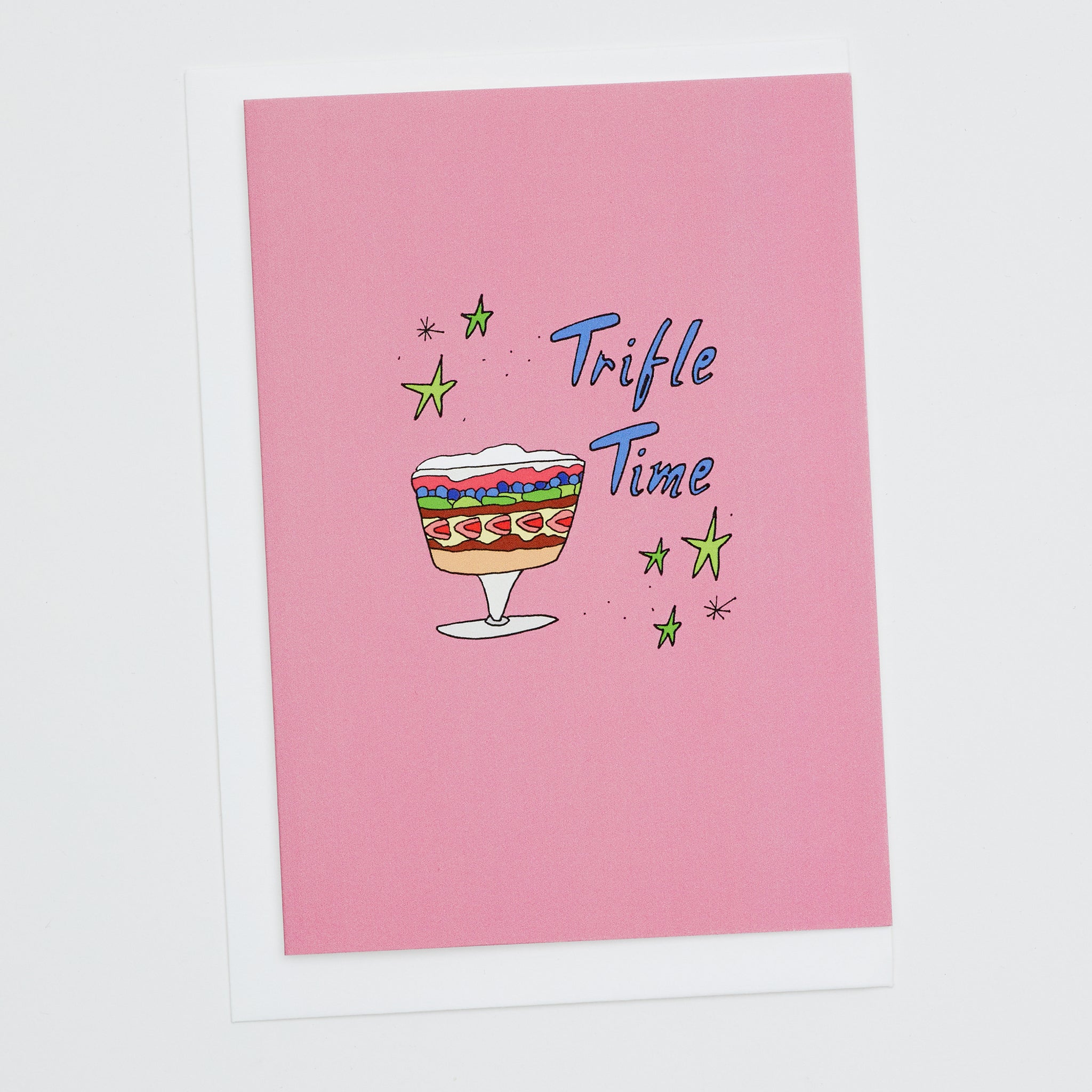 "Trifle Time" (in rose pink) - single card
